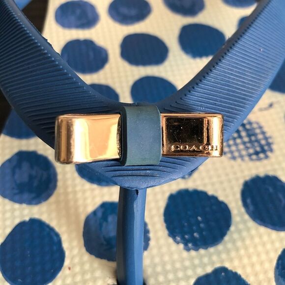 Coach blue bow Amel flip flops - Picture 5 of 7